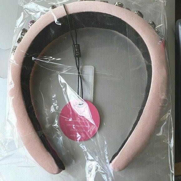ZAXIE BY STEFANIE TAYLOR  Padded Jewel Headband in PINK | MSRP $48 | NEW main image 5